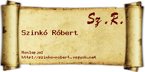 Szinkó Róbert névjegykártya