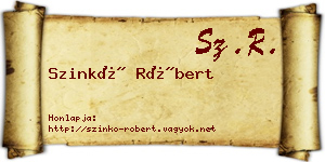 Szinkó Róbert névjegykártya